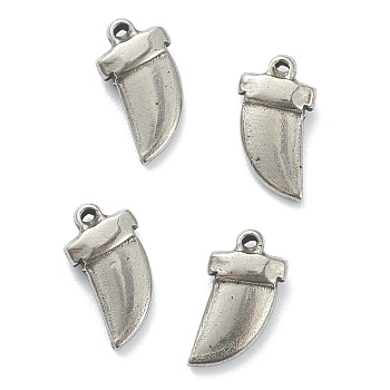 304 Stainless Steel Charms, Scabbard, Stainless Steel Color, 11x6x2.5mm, Hole: 0.7mm