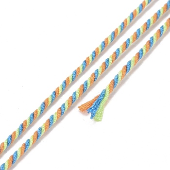 Cotton Cord, Braided Rope, with Paper Reel, for Wall Hanging, Crafts, Gift Wrapping, Colorful, 1.2mm, about 27.34 Yards(25m)/Roll