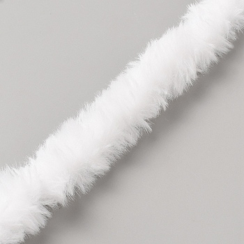 Wool Plush Sticks, Chenille Stems, White, 1000x27mm