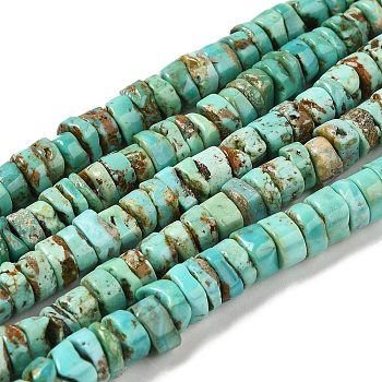 Natural Turquoise Beads Strands, Disc, 7~8x1.5~4.5mm, Hole: 0.8mm, about 116pcs/strand, 15.94''(40.5cm)