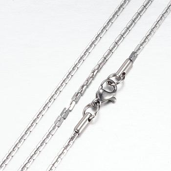 304 Stainless Steel Chain Necklaces, with Lobster Claw Clasps, Stainless Steel Color, 19.5 inch~20 inch(49.5~50.8cm), 2mm