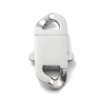 304 Stainless Steel Bayonet Clasps, Stainless Steel Color, 32x18x5mm, Hole: 4.5x6.5mm