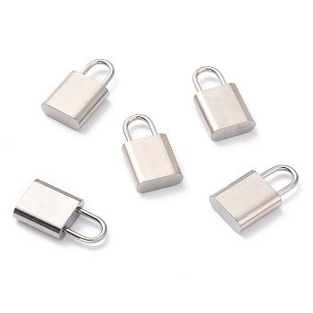 304 Stainless Steel Pendants, PadLock, Stainless Steel Color, 19x10x4mm, Hole: 4x6mm