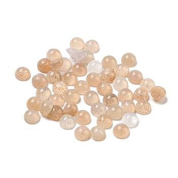 Natural Sunstone Gemstone Cabochons, Half Round, 3x1.5mm