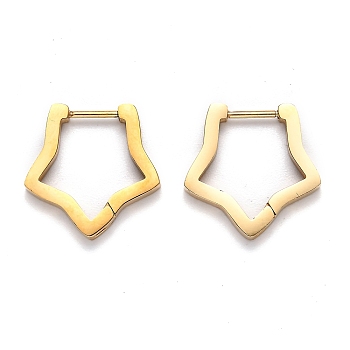 304 Stainless Steel Star Huggie Hoop Earrings, Golden, 18x18x3mm, Pin: 1mm