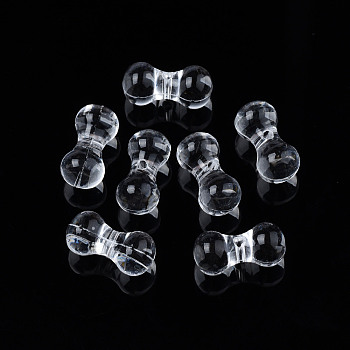 Transparent Acrylic Beads, Bone, Clear, 17.5x8.5mm, Hole: 1.8mm, about 660pcs/500g