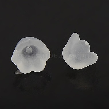 分厚い透明な曇らされたチューリップの花アクリルビーズキャップ(X-PL543-1)-1