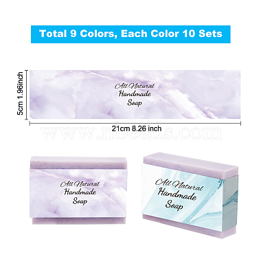 Elite 90Pcs 9 Style Rectangle with Marble Pattern & Word Handmade Soap Paper Tag(DIY-PH0002-77B)-2
