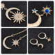 4 Pairs 4 Style Crescent Moon & Star Rhinestone Front Back Stud & Dangle & Leverback Earrings(EJEW-AN0001-62)-3