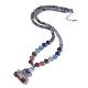 Natural & Synthetic Gemstone and Labradorite Pendant Necklaces(NJEW-G324-A07)-1