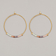 Glass Seed Beaded Hoop Earrings(XS8443-3)-1