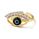 Lampwork Evil Eye Open Cuff Ring with Clear Cubic Zirconia(RJEW-L104-02G-01)-2