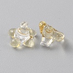 High Borosilicate Glass Beads, No Hole/Undrilled, Flower, Goldenrod, 5~7x6~7x6~7mm(GLAA-WH0031-60E)