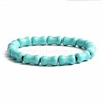 Turquoise Bracelet with Elastic Rope Bracelet, Male and Female Lovers Best Friend, Bead: 6mm(DZ7554-31)