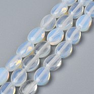Opalite Beads Strands, Oval, 8x6x3.5~4mm, Hole: 1mm, about 45~52pcs/strand, 15.16~15.74 inch(38.5~40cm)(G-Z006-A35)