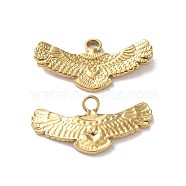 Ion Plating(IP) 304 Stainless Steel Pendants, Eagle Charm, Golden, 13x25.5x2.5mm, Hole: 2.3mm(STAS-P324-02G)