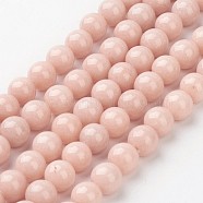 Natural Mashan Jade Round Beads Strands, Dyed, Light Salmon, 8mm, Hole: 1mm, about 51pcs/strand, 15.7 inch(X-G-D263-8mm-XS22)