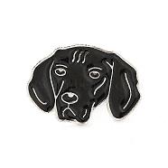 Dog Enamel Pin with Brass Butterfly Clutches, Alloy Badge for Backpack Clothing, Flat-coated Retriever, 17x24.5x10mm, Pin: 1.1mm(JEWB-A006-02B)