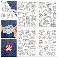 4 Sheets 11.6x8.2 Inch Stick and Stitch Embroidery Patterns, Non-woven Fabrics Water Soluble Embroidery Stabilizers, Paw Print, 297x210mmm(DIY-WH0455-065)