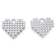 304 Stainless Steel Pendants, Heart, Stainless Steel Color, 18x20x1.5mm, Hole: 2mm(STAS-N098-190P)