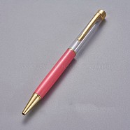 Creative Empty Tube Ballpoint Pens, with Black Ink Pen Refill Inside, for DIY Glitter Epoxy Resin Crystal Ballpoint Pen Herbarium Pen Making, Golden, Light Coral, 140x10mm(AJEW-L076-A11)