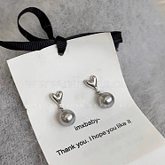 Alloy Stud Earrings, Heart, Platinum(WGC0511-24)