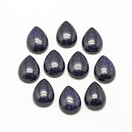 Synthetic Blue Goldstone Cabochons, Dyed, teardrop, 25x17~18x6mm(G-R417-18x25-34)