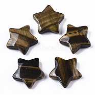 Natural Tiger Eye Star Shaped Worry Stones, Pocket Stone for Witchcraft Meditation Balancing, 30x31x10mm(G-T132-002A-08)