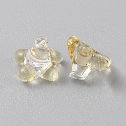 High Borosilicate Glass Beads, No Hole/Undrilled, Flower, Goldenrod, 5~7x6~7x6~7mm(GLAA-WH0031-60E)
