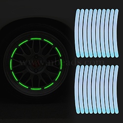 Plastic Laser Reflective Car Wheel Rim Stickers, Wheel Adhesive Strips Stickers, Exterior Accessories, Colorful, 90x7mm, 20pcs/set(AJEW-WH20033-099D)