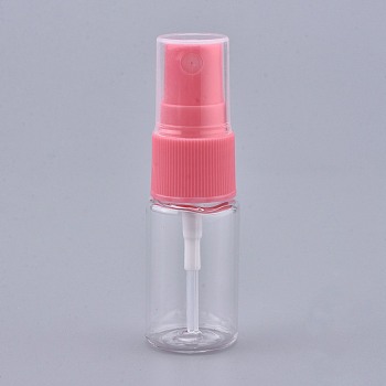 Empty Portable PET Plastic  Spray Bottles, Fine Mist Atomizer, with Dust Cap, Refillable Bottle, Hot Pink, 7.55x2.3cm, Capacity: 10ml(0.34 fl. oz)