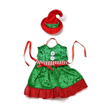 Christmas Clothes Felt Cloth & Iron Wine Bottle Cover Decoration, for Christmas Party Decoration, Green, 229x252x1mm