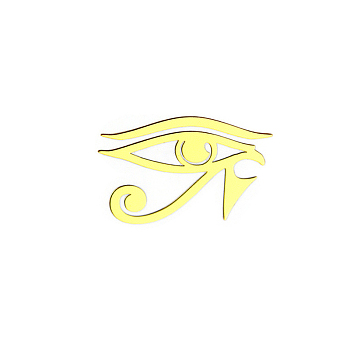 Religion Brass Self Adhesive Decorative Stickers, Golden Plated Metal Decals, for DIY Epoxy Resin Crafts, Eye of Ra, 30mm