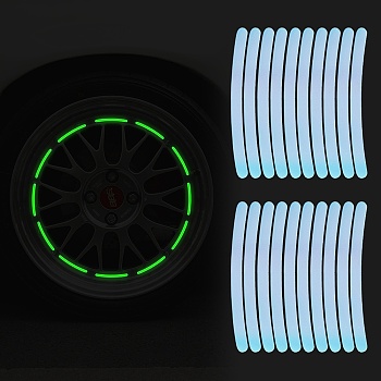 Plastic Laser Reflective Car Wheel Rim Stickers, Wheel Adhesive Strips Stickers, Exterior Accessories, Colorful, 90x7mm, 20pcs/set