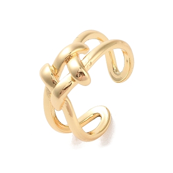 Brass Open Cuff Rings, Golden, Inner Diameter: 17.4mm