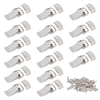 CHGCRAFT Iron Bag Lock Clasps, with 201 Stainless Steel Screws, for DIY Handbag Craft Shoulder Bags Hardware Accessories, Platinum & Stainless Steel Color, 47.9x21x9mm