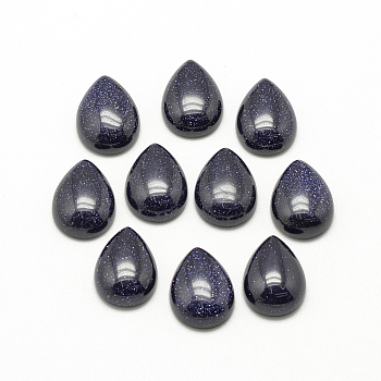 Synthetic Blue Goldstone Cabochons, Dyed, teardrop, 25x17~18x6mm