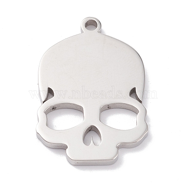 Stainless Steel Color Skull 201 Stainless Steel Pendants