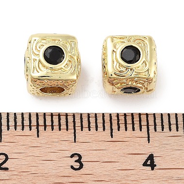 Brass Micro Pave Cubic Zirconia Beads(KK-C051-28G-06)-3