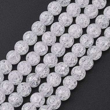 6mm Snow Round Crackle Quartz Beads