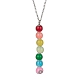 разноцветные стеклянные круглые ожерелья с подвесками из бисера(NJEW-JN04581-02)-1