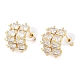 Brass Pave Clear Cubic Zirconia Stud Earrings for Women(EJEW-S225-08G-01)-1