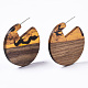 Transparent Resin & Walnut Wood Stud Earrings(EJEW-T010-01)-4