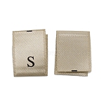 Clothing Size Labels, Woven Crafting Craft Labels, for Clothing Sewing, Size S, Dark Khaki, 36.5x13x0.2mm, 100pcs/bag(FIND-WH0100-20B)