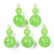 Acrylic Pendants, Imitation Gemstone Style, Gourd, Light Green, 27x13mm, Hole: 1.4mm, about 270pcs/500g(OACR-N131-016)
