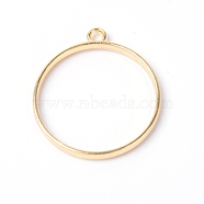 Zinc Alloy Open Back Bezel Pendants, for DIY UV Resin, Epoxy Resin, Pressed Flower Jewelry, Round Ring, Light Gold, 33.5x30x3mm, Hole: 2mm, Inner Diameter: 27mm(PALLOY-WH0082-39)