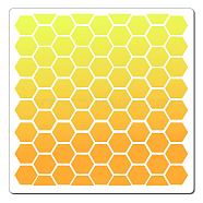 PET Plastic Drawing Painting Stencils Templates, Square, Creamy White, Hexagon Pattern, 30x30cm(DIY-WH0244-169)