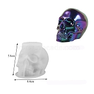 Halloween Skull DIY Display Decoration Silicone Mold, Resin Casting Molds, for UV Resin, Epoxy Resin Craft Making, White, 58x84mm(PW-WG82906-01)