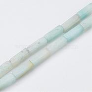 Natural Amazonite Beads Strands, Cuboid, 13~13.5x3~5x3~5mm, Hole: 0.5mm, about 29~31pcs/strand, 15.3~15.7 inch(390~400mm)(G-G968-D11)