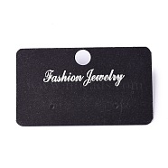 Plastic Jewelry Display Cards, for Hanging Earring Display, Rectangle, Black, 30.5x51.5x6mm, Hole: 1.4mm and 6mm, 100sheets/bag(DIY-K032-16C)